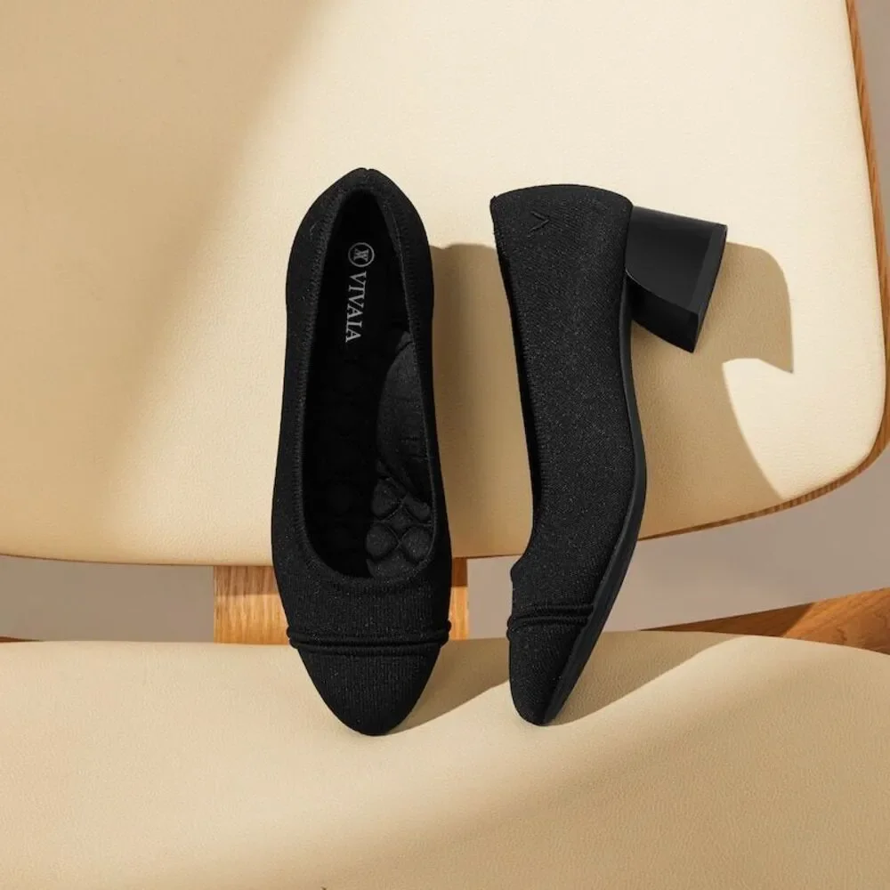 VIVAIA Round-Toe Chunky Heels (Julie Pro)‎ EU37 US6.5